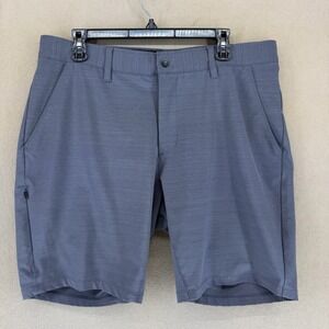 BYLT Premium Basics Mens Grey Heathered Performance Shorts Size 36 Zipper Pocket